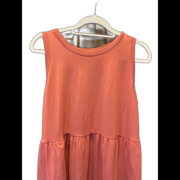A New Day Tank Dress Plus Size XXL T Shirt Sleeveless Salmon Pink Gathered Waist - Picture 1 of 10